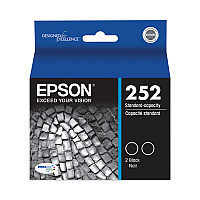 Epson T252120D2 (T252) DURABrite Ultra Ink, 350 Page-Yield, Black, 2/Pack
