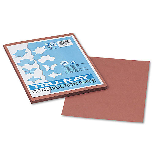 Pacon Tru-Ray Construction Paper, 76 lb Text Weight, 9 x 12, Warm Brown, 50/Pack (103025)