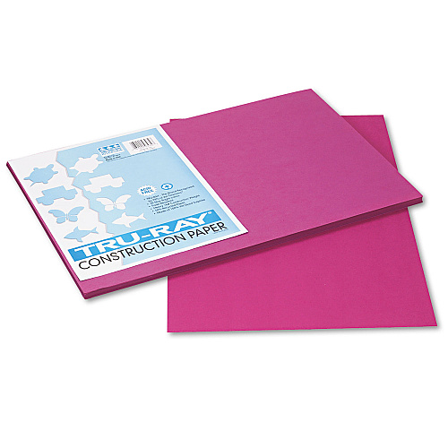 Pacon Tru-Ray Construction Paper, 76 lb Text Weight, 12 x 18, Magenta, 50/Pack (103032)