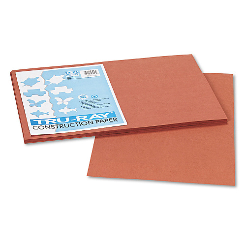 Pacon Tru-Ray Construction Paper, 76 lb Text Weight, 12 x 18, Warm Brown, 50/Pack (103057)