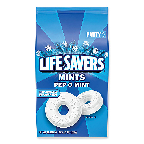 LifeSavers Hard Candy Mints, Pep-O-Mint, 44.93 oz Bag (27625)