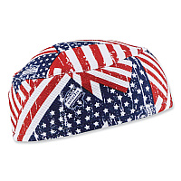 ergodyne Chill-Its 6630 High-Performance Terry Cloth Skull Cap, Polyester, One Size Fits Most, Stars and Stripes (12506)