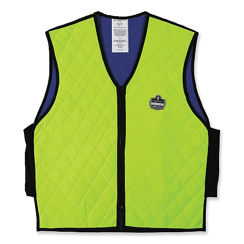 ergodyne Chill-Its 6665 Embedded Polymer Cooling Vest with Zipper, Nylon/Polymer, 3X-Large, Lime (12537)