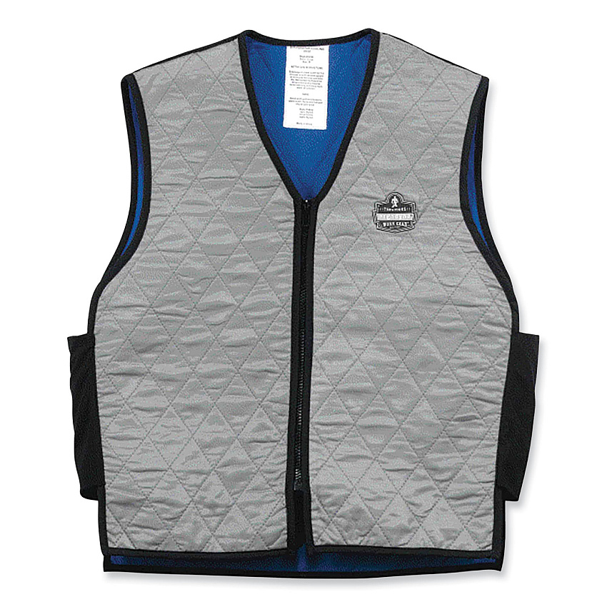 ergodyne Chill-Its 6665 Embedded Polymer Cooling Vest with Zipper, Nylon/Polymer, X-Large, Gray (12545)