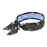 ergodyne Chill-Its 6700CT Cooling Bandana PVA Tie Headband, One Size Fits Most, Skulls (12569)