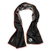 ergodyne Chill-Its 6602MF Evaporative Microfiber Cooling Towel, 40.9 x 9.8, One Size Fits Most, Microfiber, Black (12668)
