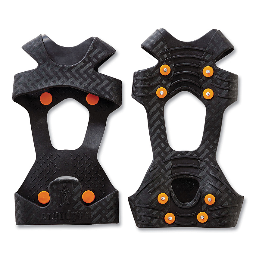 ergodyne Trex 6300 One Piece Slip-on Ice Cleats, Large, Black, Pair (16754)
