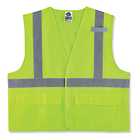 ergodyne GloWear 8220HL Class 2 Standard Mesh Hook and Loop Vest, Polyester, Large/X-Large, Lime (21145)