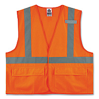 ergodyne GloWear 8225HL Class 2 Standard Solid Hook and Loop Vest, Polyester, Orange, 2X-Large/3X-Large (21177)