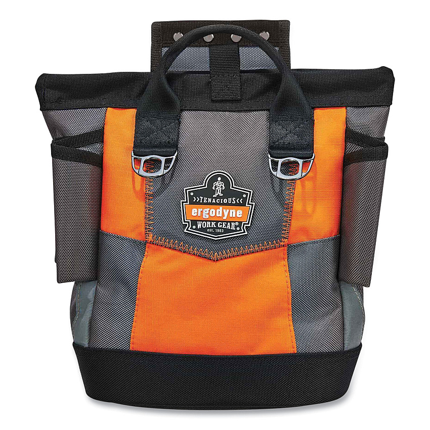 ergodyne Arsenal 5527 Premium Topped Tool Pouch with Hinged Closure, 6 x 10 x 11.5, Polyester, Orange (13627)