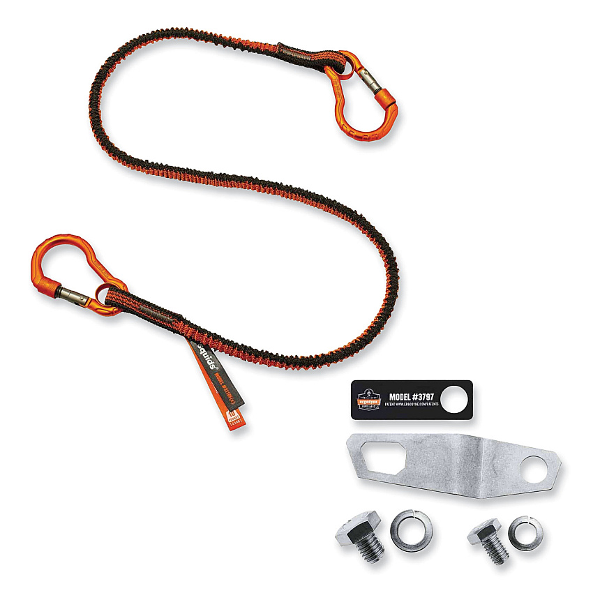 ergodyne Squids 3196 Grinder Tool Tethering Kit, 8 lb Max Working Capacity, 38" Long, Orange/Gray (19666)