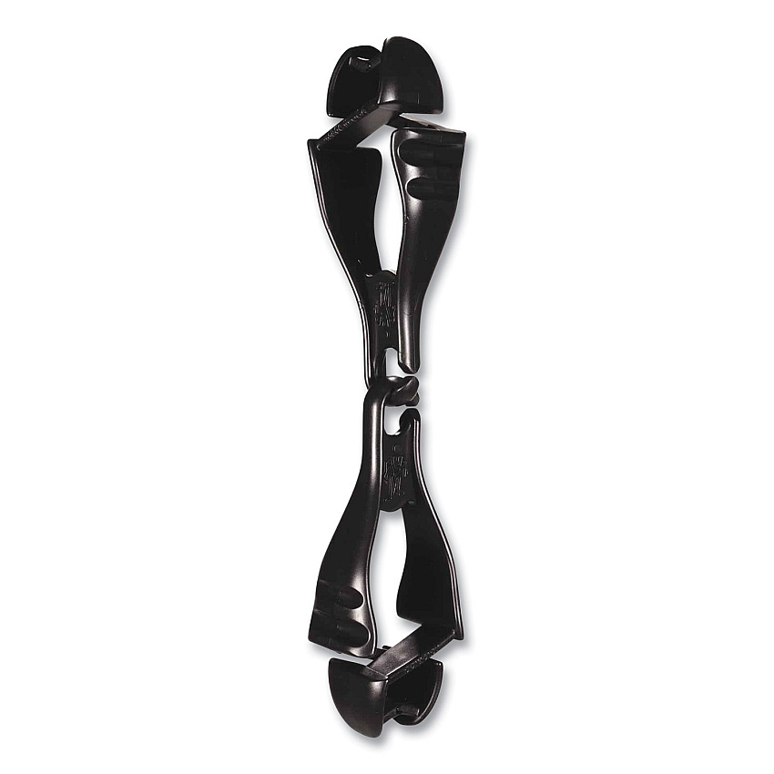 ergodyne Squids 3400 Glove Clip Holder with Dual Clips, 1 x 1 x 6.5, Acetal Copolymer, Black, 100/Carton (19712BULK)