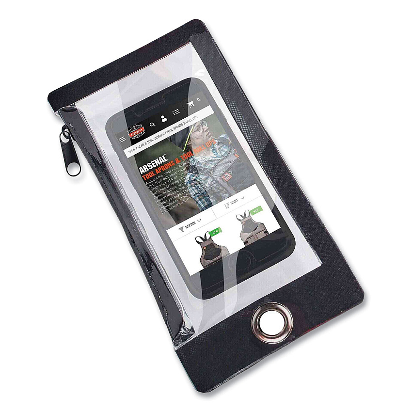 ergodyne Squids 3760 Phone Pouch + Trap for Standard Size Phones, Clear/Black (19762)