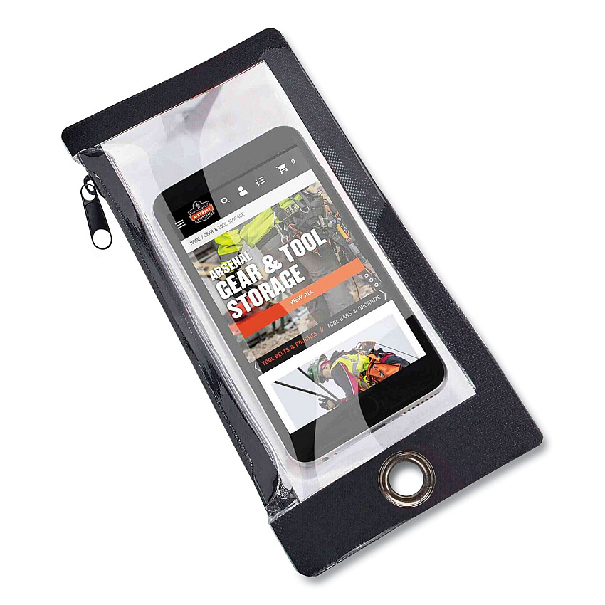 ergodyne Squids 3760 Phone Pouch + Trap for Plus Size Phones, Clear/Black (19763)
