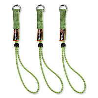 ergodyne Squids 3703 Elastic Loop Tool Tails with D-Rings, 15 lb Max Working Capacity, 15" Long, Lime, 3/Pack, 20 Packs/Carton (19767BULK)