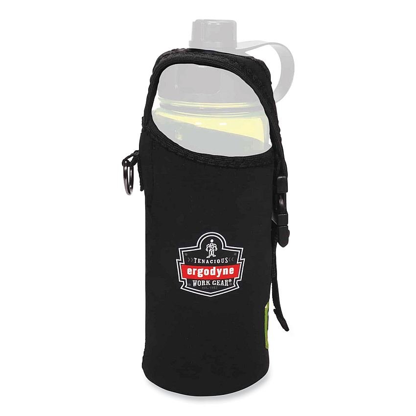 ergodyne Squids 3775 Can + Bottle Holder Trap, Large, 3.62 x 7.25 x 2.5, Neoprene, Black (19776)