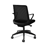 HON Cliq Office Chair, Supports Up to 300 lb, 17" to 22" Seat Height, Black Seat, Black Back, Black Base (CLQIMCU10T)