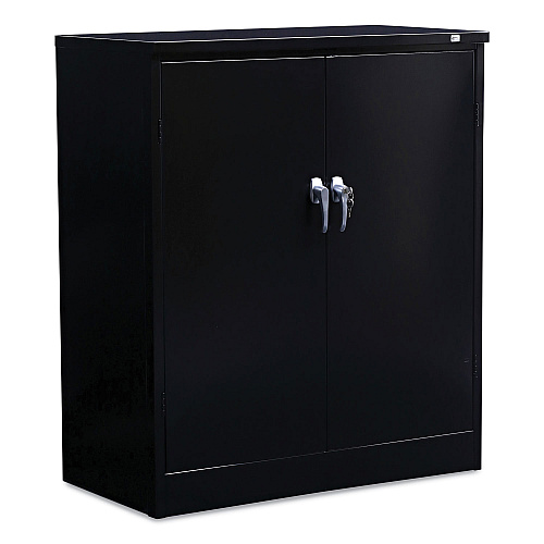 Alera Assembled 42" High Heavy-Duty Welded Storage Cabinet, Two Adjustable Shelves, 36w x 18d, Black (ALECM4218BK)