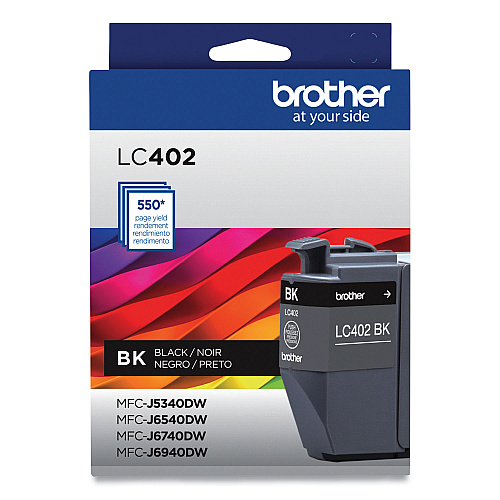 Brother LC402BKS Ink, 550 Page-Yield, Black