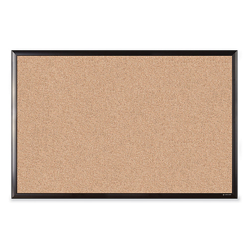 U Brands Cork Bulletin Board with Black Aluminum Frame, 35 x 23, Tan Surface (2880U0001)