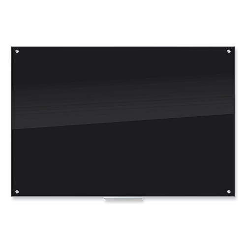 U Brands Black Glass Dry Erase Board, 70 x 47, Black Surface (173U0001)