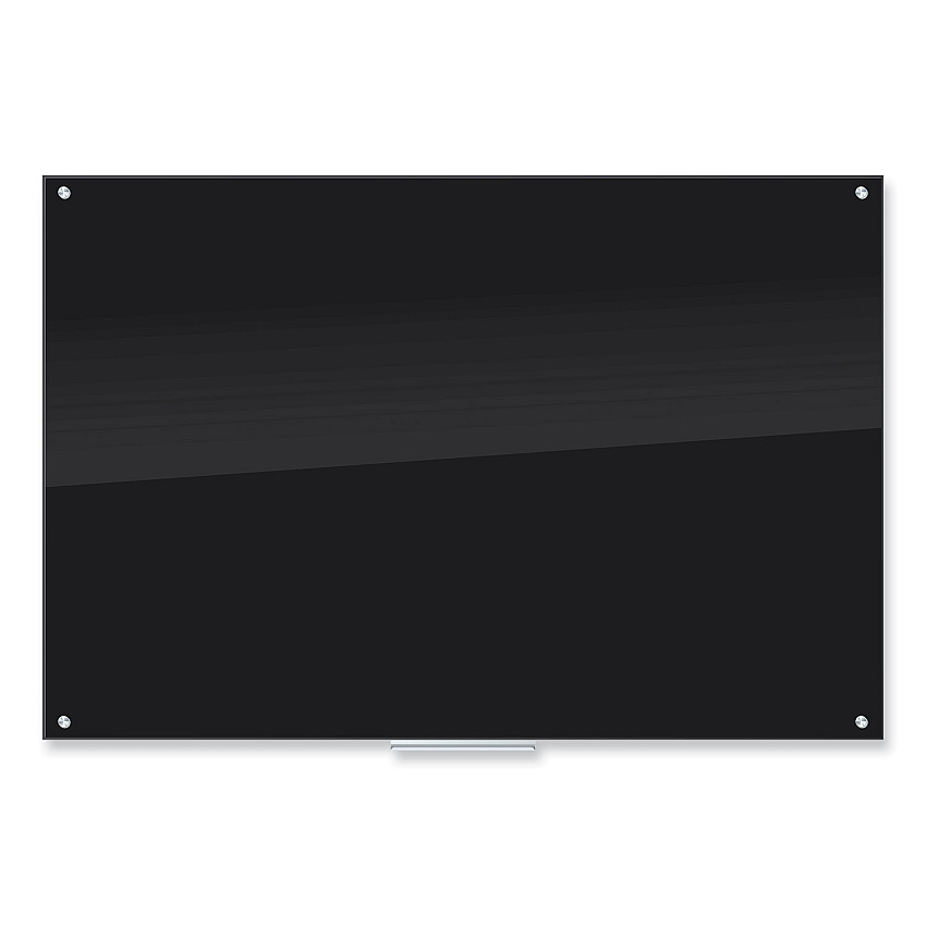 U Brands Black Glass Dry Erase Board, 70 x 47, Black Surface (173U0001)
