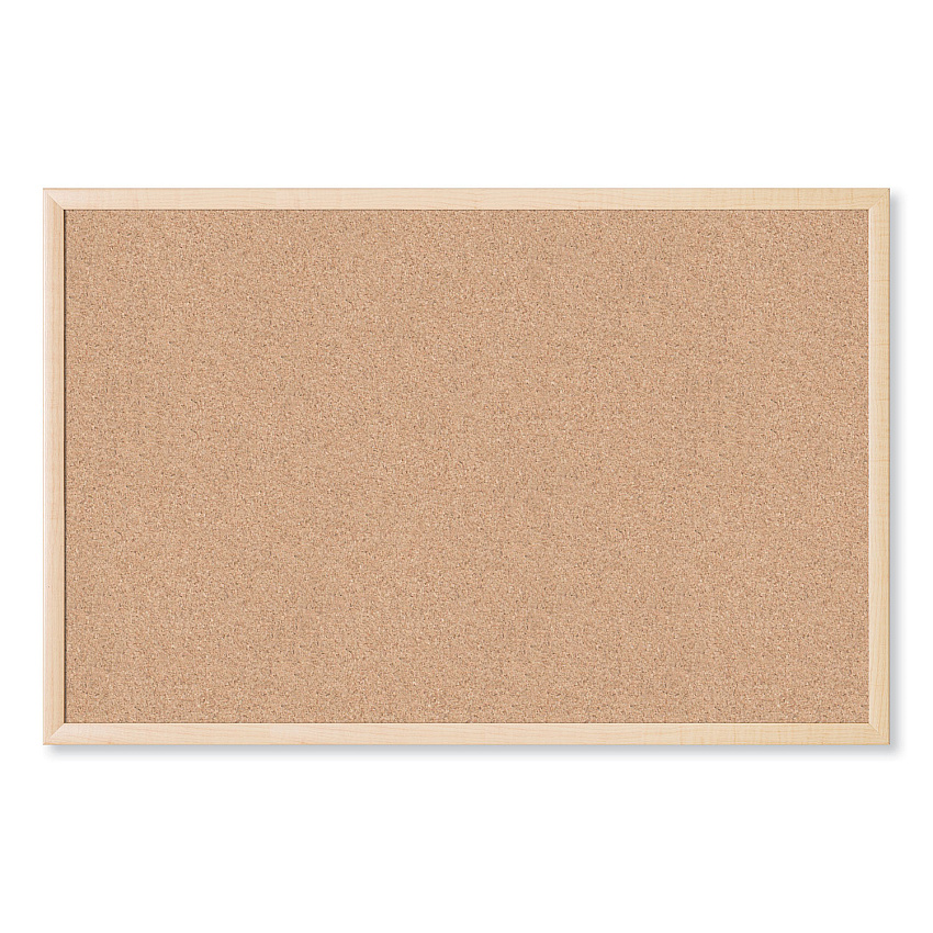 U Brands Cork Bulletin Board, 35 x 23, Tan Surface, Birch Wood Frame (266U0001)
