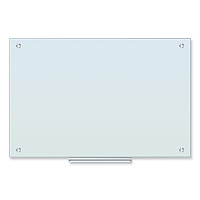 U Brands Glass Dry Erase Board, 35 x 23, White Surface (2298U0001)