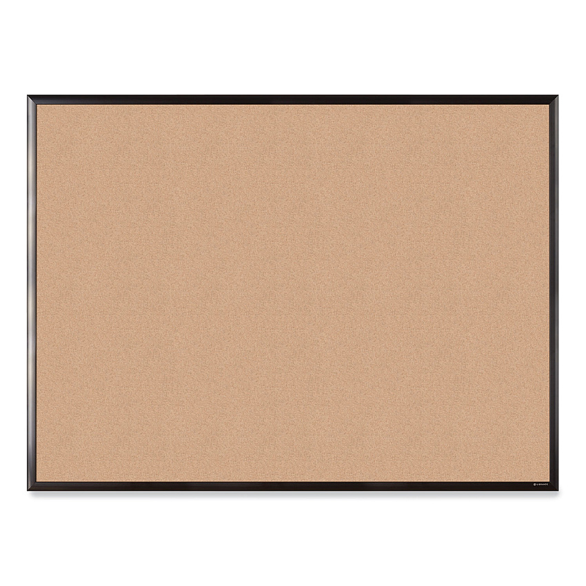U Brands Cork Bulletin Board with Black Aluminum Frame, 47 x 35, Tan Surface (050U0001)