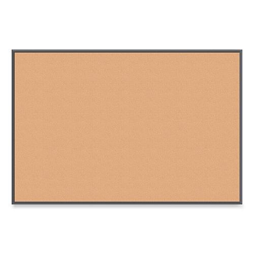 U Brands Cork Bulletin Board with Black Aluminum Frame, 70 x 47, Tan Surface (2882U0001)