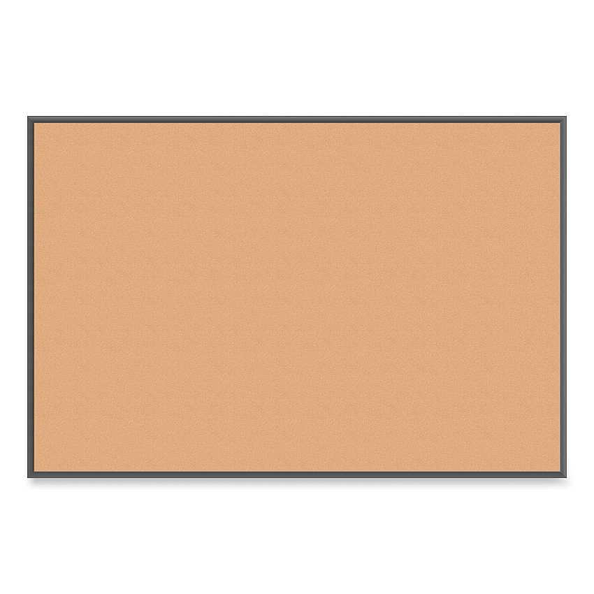 U Brands Cork Bulletin Board with Black Aluminum Frame, 70 x 47, Tan Surface (2882U0001)