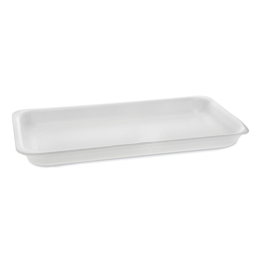 Pactiv Supermarket Tray, #25PZ, 15 x 8 x 1.25, White, Foam, 200/Carton (51P125PZ)