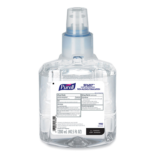 PURELL SF607 Instant Hand Sanitizer Foam, 1,200 mL Refill, Fragrance-Free, 2/Carton (190202)