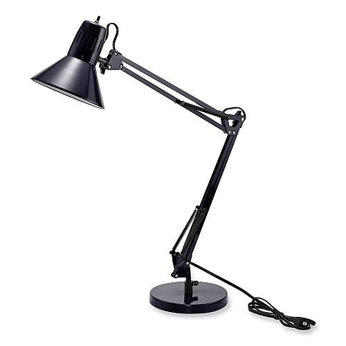 Bostitch Swing Arm Desk Lamp, Multi-pivot Neck, 28.35" High, Black Base (VLF100D)