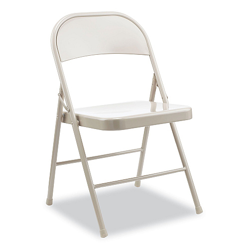 Alera Armless Steel Folding Chair, Supports Up to 275 lb, Taupe Seat, Taupe Back, Taupe Base, 4/Carton (ALECA944)