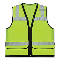 ergodyne GloWear 8253HDZ Class 2 Heavy-Duty Mesh Surveyors Vest, Polyester, Small/Medium, Lime (23323)