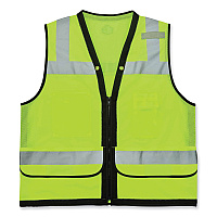 ergodyne GloWear 8253HDZ Class 2 Heavy-Duty Mesh Surveyors Vest, Polyester, 4X-Large/5X-Large, Lime (23329)