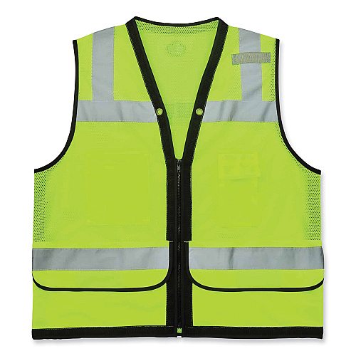 ergodyne GloWear 8253HDZ Class 2 Heavy-Duty Mesh Surveyors Vest, Polyester, 4X-Large/5X-Large, Lime (23329)