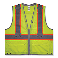 ergodyne GloWear 8231TVK Class 2 Hi-Vis Tool Tethering Safety Vest Kit, Polyester, Large/X-Large, Lime (24185)