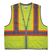 ergodyne GloWear 8231TVK Class 2 Hi-Vis Tool Tethering Safety Vest Kit, Polyester, 2X-Large/3X-Large, Lime (24187)