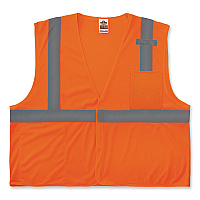 ergodyne GloWear 8210HL-S Single Size Class 2 Economy Mesh Vest, Polyester, 5X-Large, Orange (24539)
