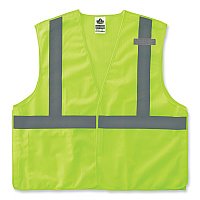 ergodyne GloWear 8215BA-S Single Size Class 2 Economy Breakaway Mesh Vest, Polyester, X-Small, Lime (24541)