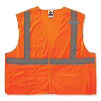 ergodyne GloWear 8215BA-S Single Size Class 2 Economy Breakaway Mesh Vest, Polyester, X-Large, Orange (24555)