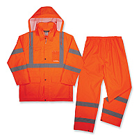 ergodyne GloWear 8376K Lightweight HV Rain Suit, X-Large, Orange (25335)
