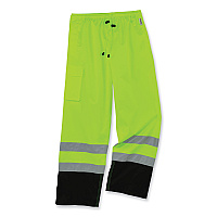 ergodyne GloWear 8915BK Class E Hi-Vis Rain Pants Black Bottom, X-Large, Lime (25425)