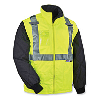 ergodyne GloWear 8287 Class 2 Hi-Vis Jacket with Removable Sleeves, 5X-Large, Lime (25499)
