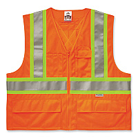 ergodyne GloWear 8235ZX Class 2 Two-Tone X-Back Vest, Polyester, 4X-Large/5X-Large, Orange (26189)