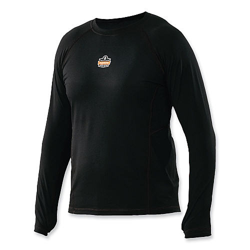 ergodyne N-Ferno 6435 Midweight Long Sleeve Base Layer Shirt, Large, Black (40204)