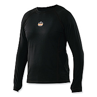 ergodyne N-Ferno 6435 Midweight Long Sleeve Base Layer Shirt, 2X-Large, Black (40206)