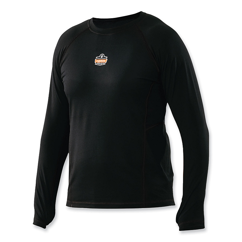 ergodyne N-Ferno 6435 Midweight Long Sleeve Base Layer Shirt, 2X-Large, Black (40206)